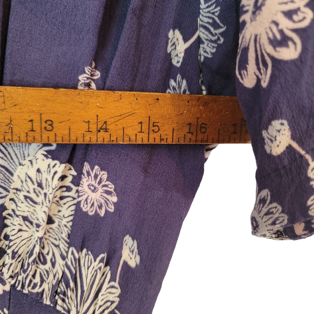 Free People Blue Hawaiian Floral Print Dress- Size Small - Picture 6 of 9